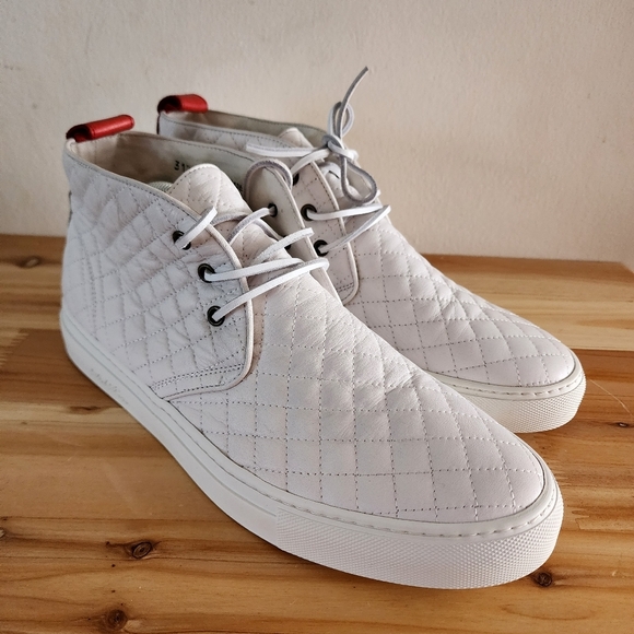 Del Toro Men’s Quilted Alto Chukka White Leather Sneaker Shoe Size 12 main image 9
